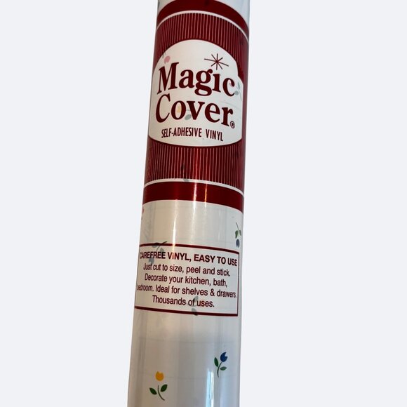 Vtg Magic Cover Self-Adhesive Vinyl Roll 8 Yds x 18" Small Flower Walls Shelves - Picture 1 of 5